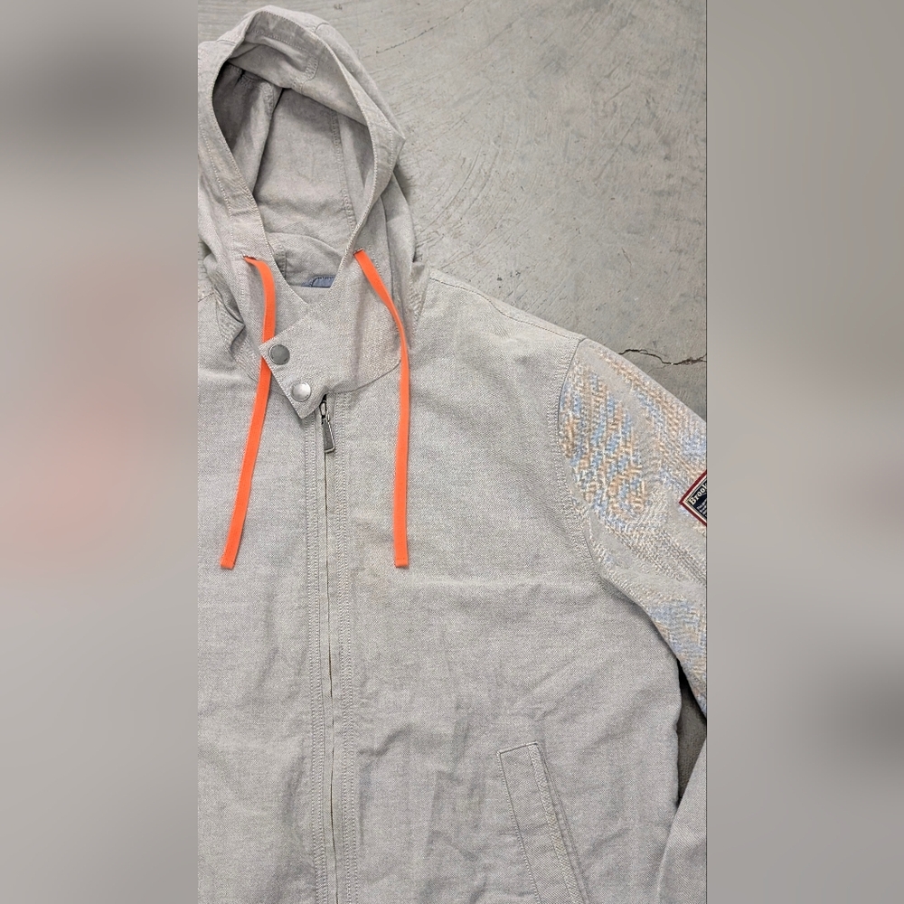Brooks Brothers Gray Hooded Jacket, Large